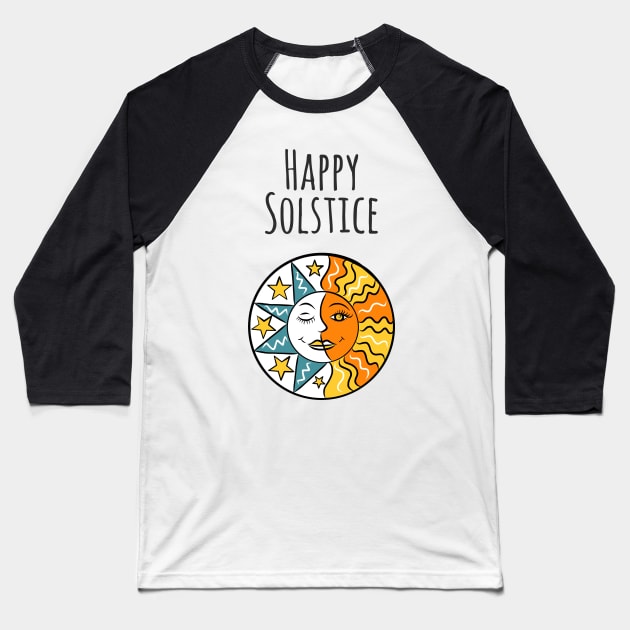 Happy Winter Or Summer Solstice Baseball T-Shirt by faiiryliite